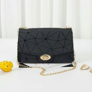 Carbon Black Geometric Design Crossbody Bag